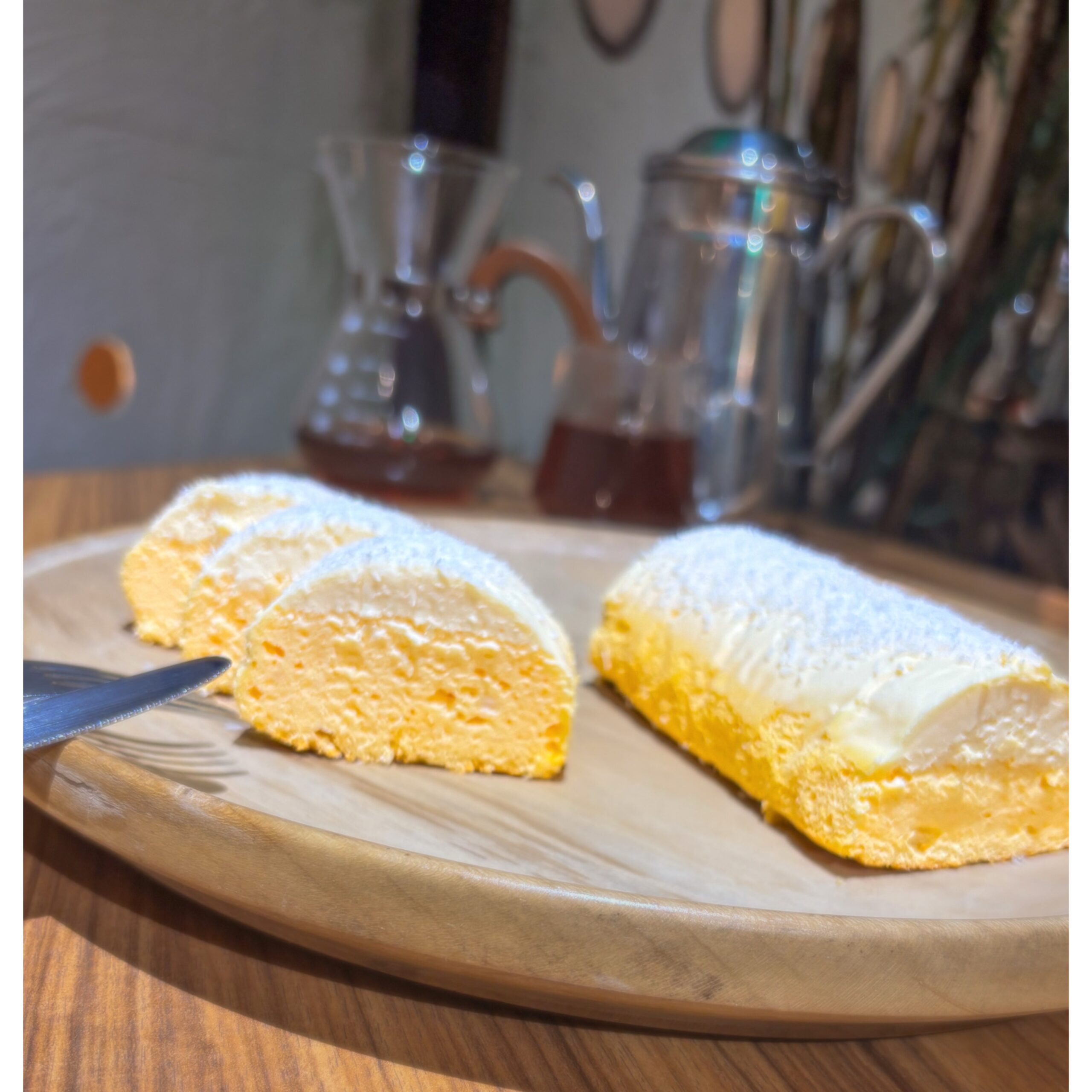 かまぼこ型のスフレチーズケーキ